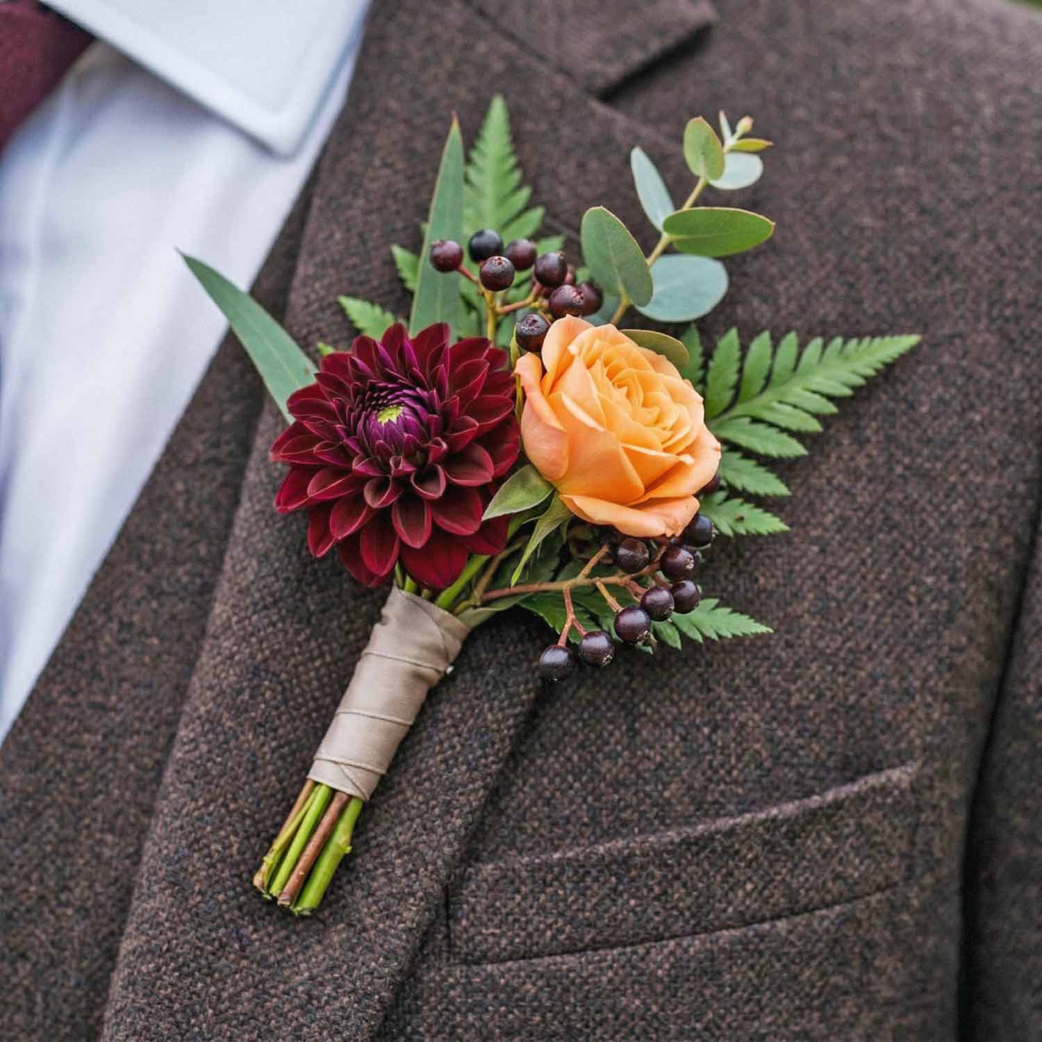 Bordeaux Belle Buttonhole