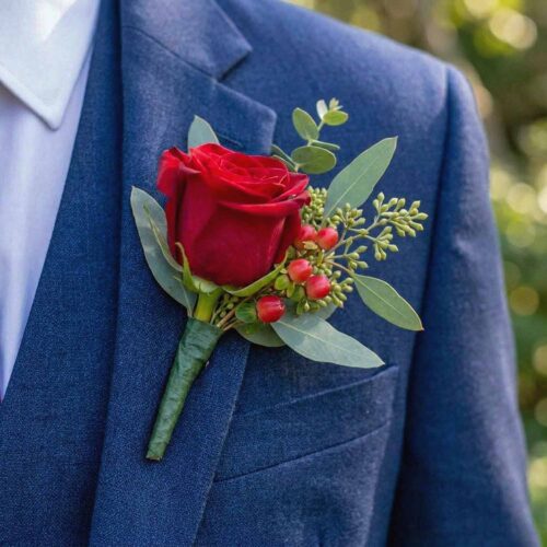 Ruby Devotion Buttonhole