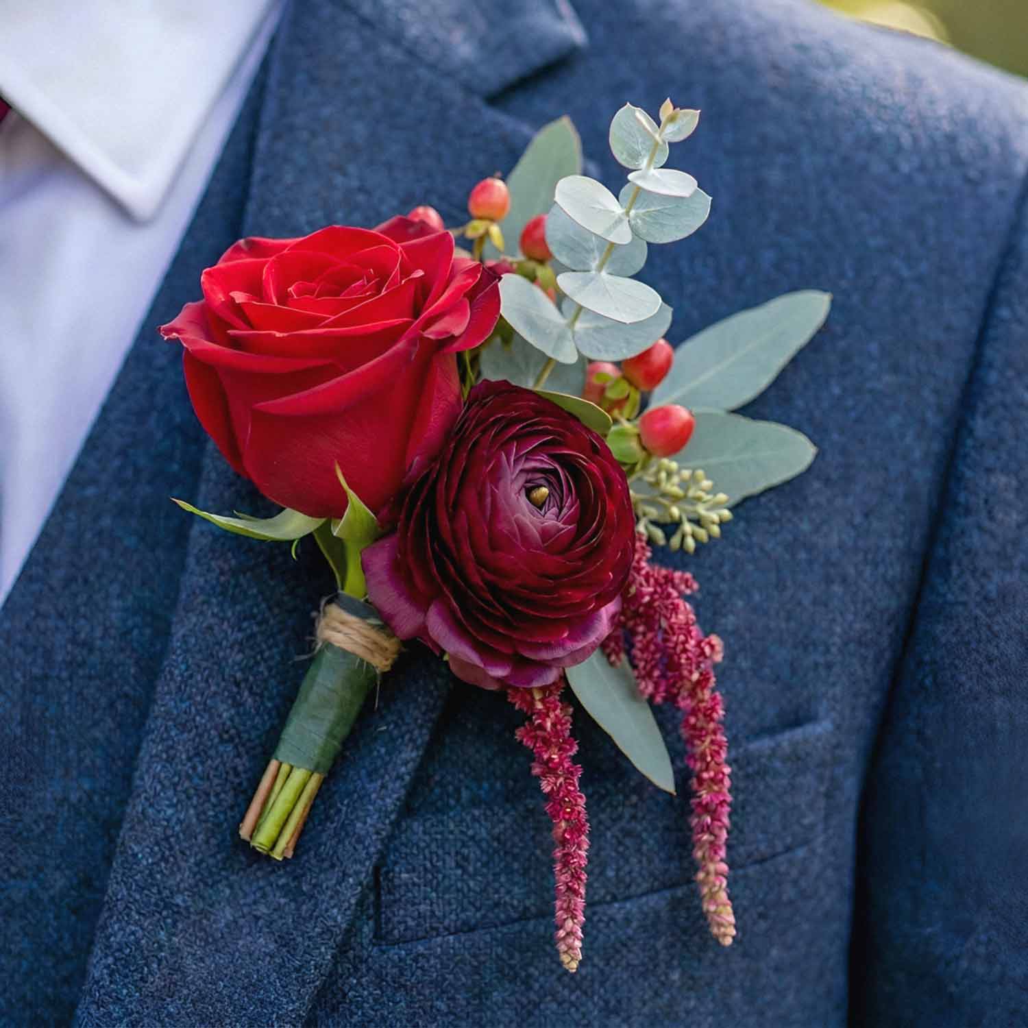 Ruby Devotion Buttonhole