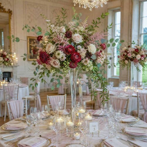 Belgravia Rouge Flute Vase Table Centrepiece