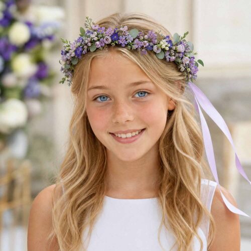 Lilac & Purple Child Flower Crown