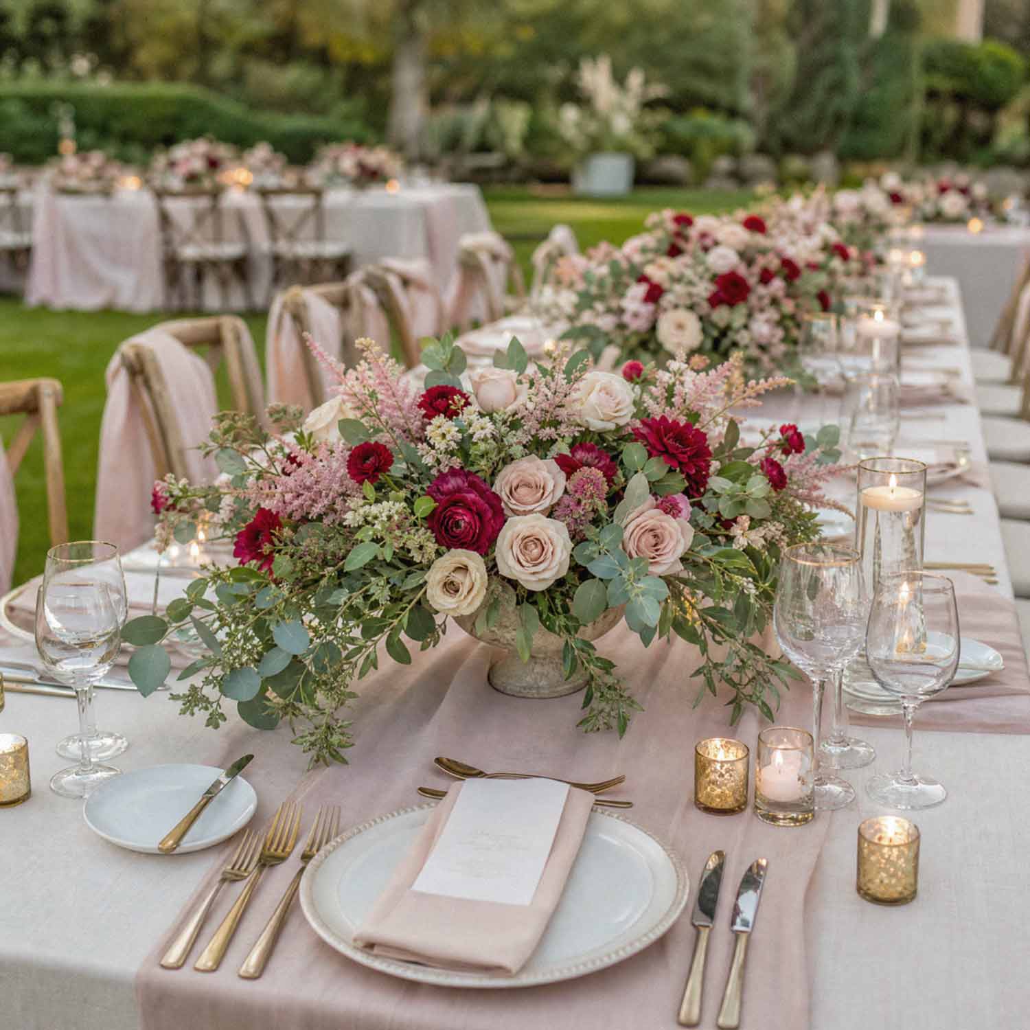 Belgravia Rouge Low Bowl Table Centrepiece