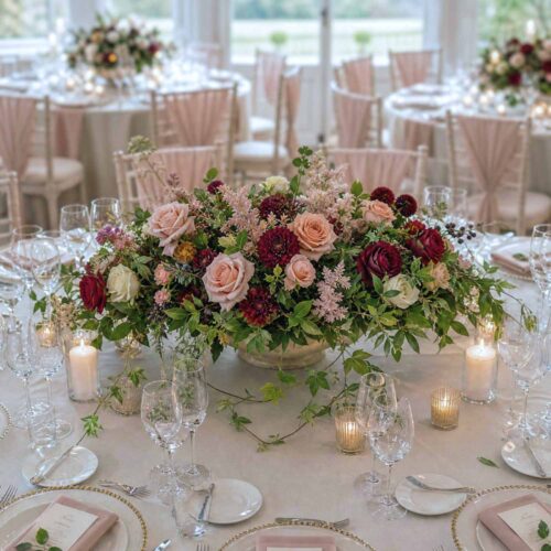 Bordeaux Belle Low Bowl Table Centrepiece