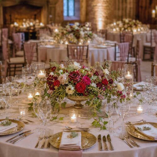 Ruby Devotion Low Bowl Table Centrepiece
