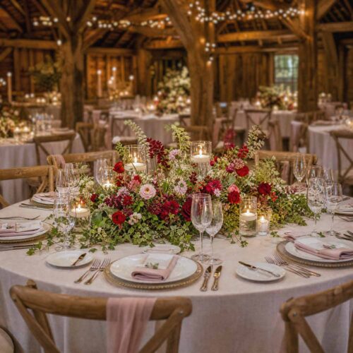 Ruby Devotion Meadow Table Centrepiece