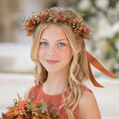 Orange & Terracotta Child Flower Crown