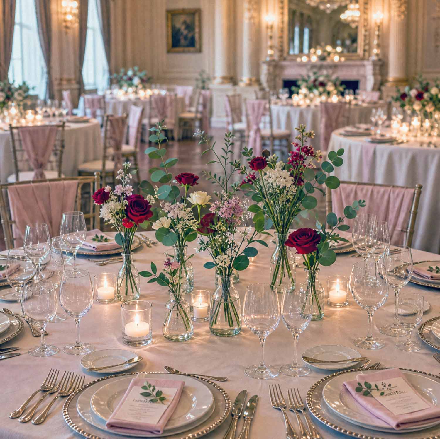 Crimson Promise Bud Vases
