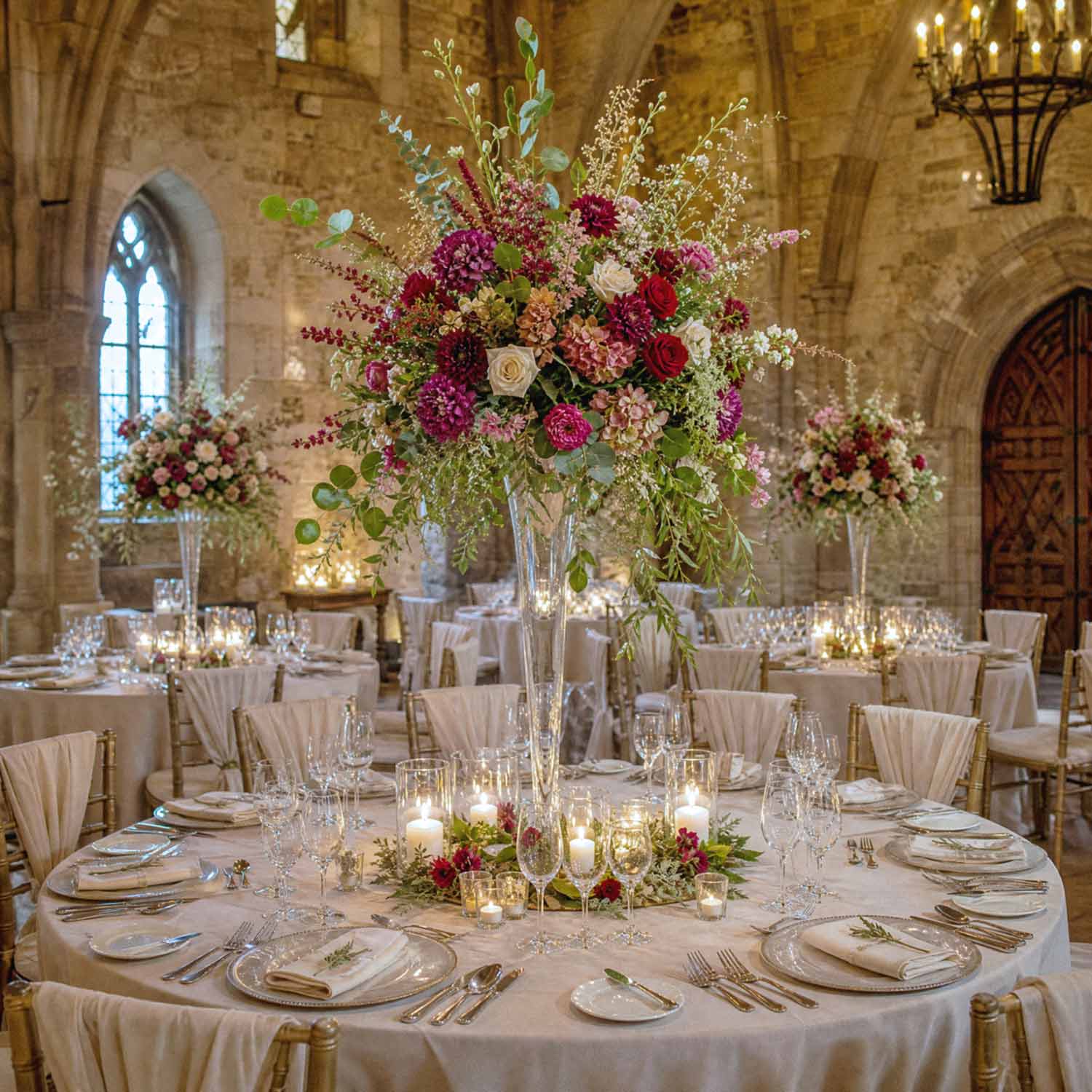 Kensington Bloom Flute Vase Table Centrepiece