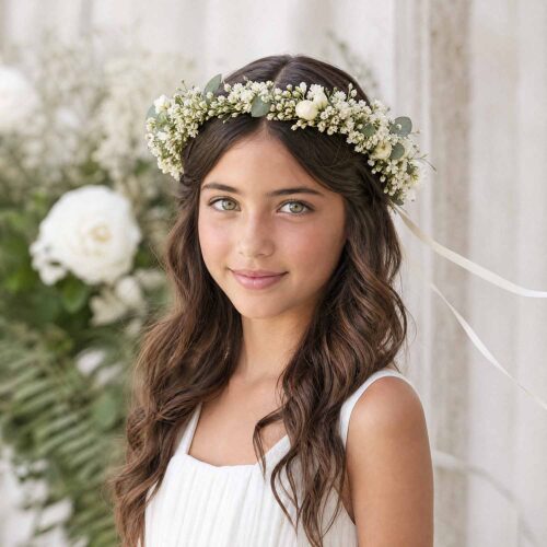 White & Ivory Child Flower Crown