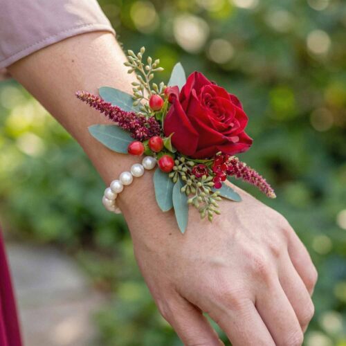 Ruby Devotion Wrist Corsage