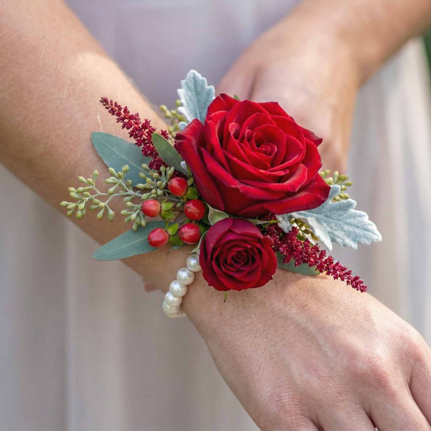 Ruby Devotion Wrist Corsage