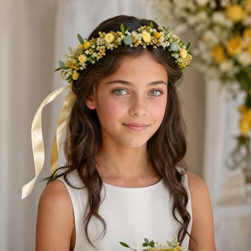 Yellow & Gold Child Flower Crown