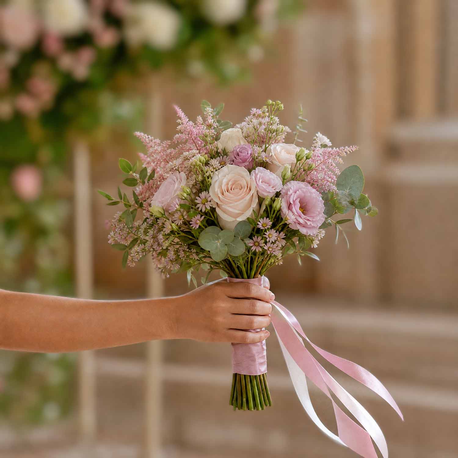 Blush & Pink Flower Girl Bouquet