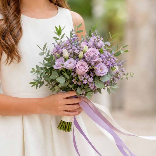 Lilac & Purple Flower Girl Bouquet