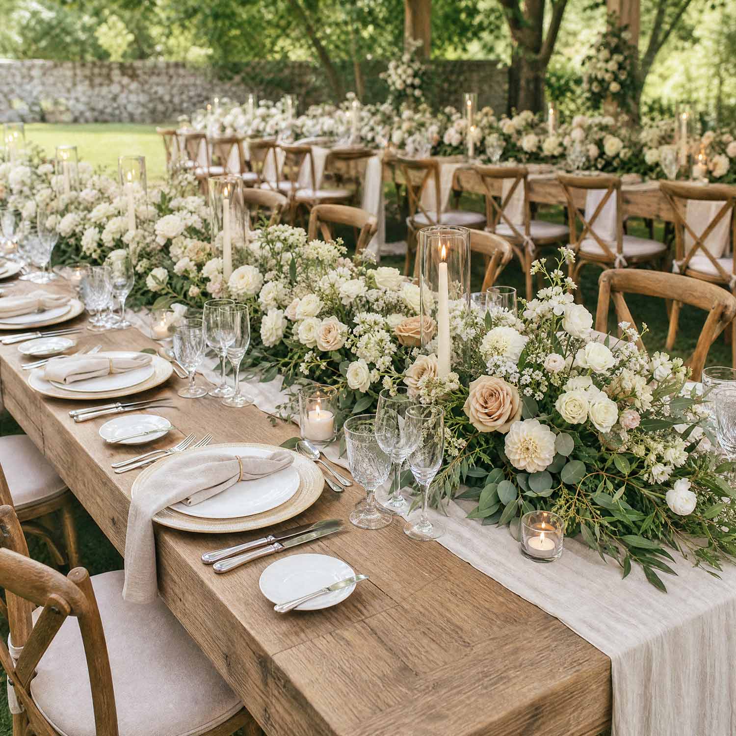 Champagne & Neutrals Table Centrepiece Garland