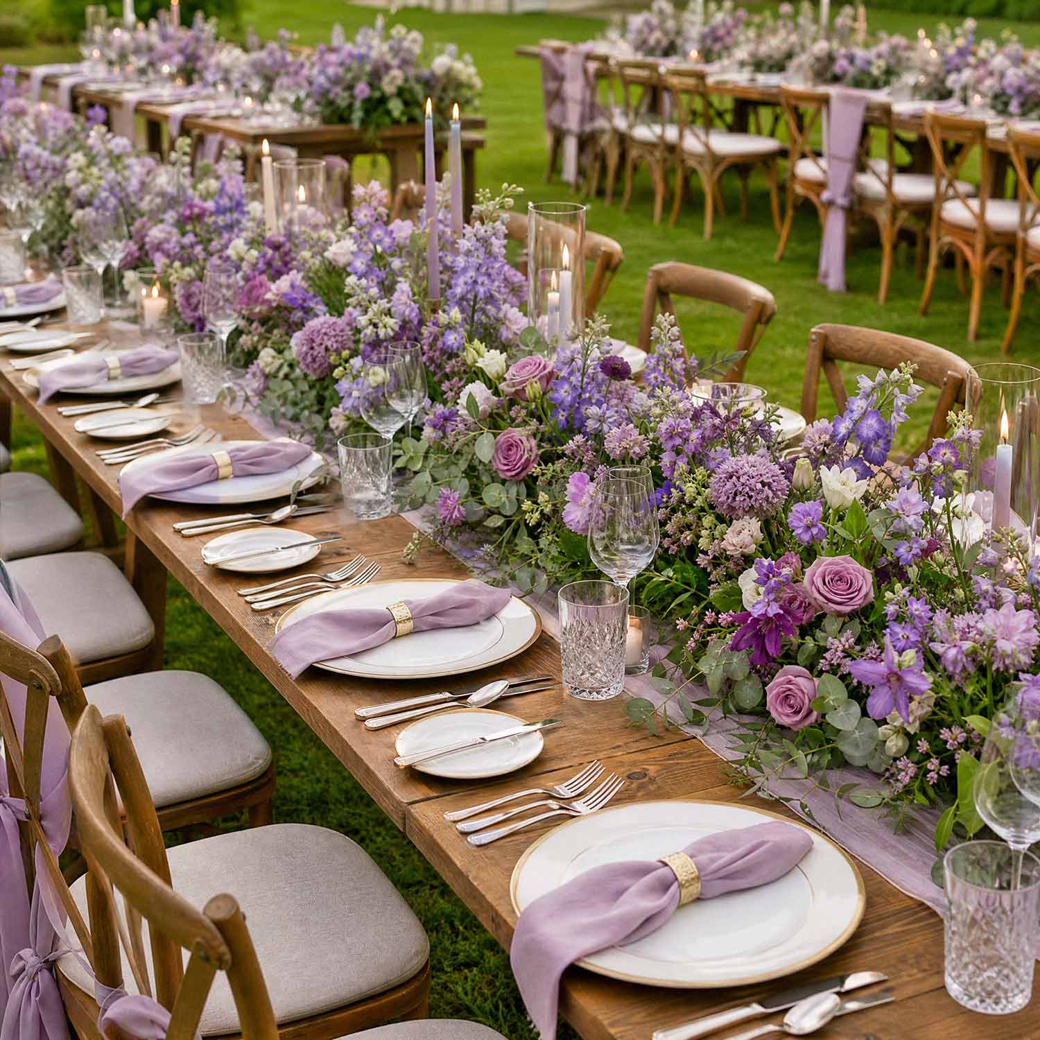 Lilac & Purple Table Centrepiece Garland