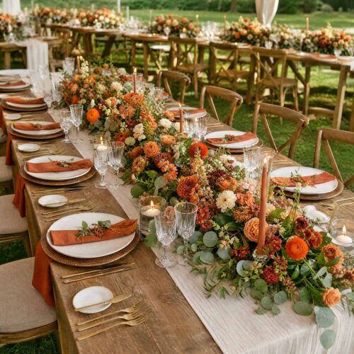 Orange & Terracotta Table Centrepiece Garland
