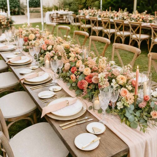 Peach & Coral Table Centrepiece Garland