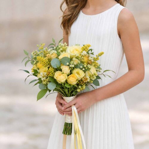 Yellow & Gold Flower Girl Bouquet